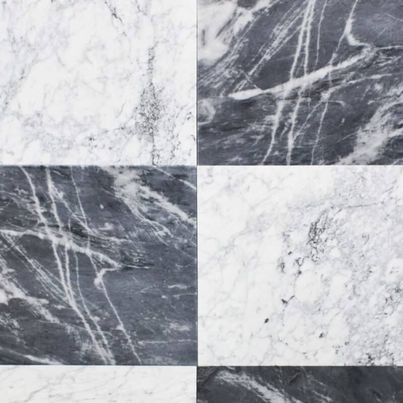 Bardiglio Nuvolato - Bianco Carrara Honed Chequerboard