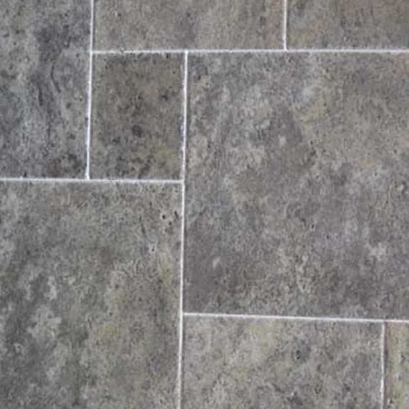 Silver Travertine Brushed Chipped