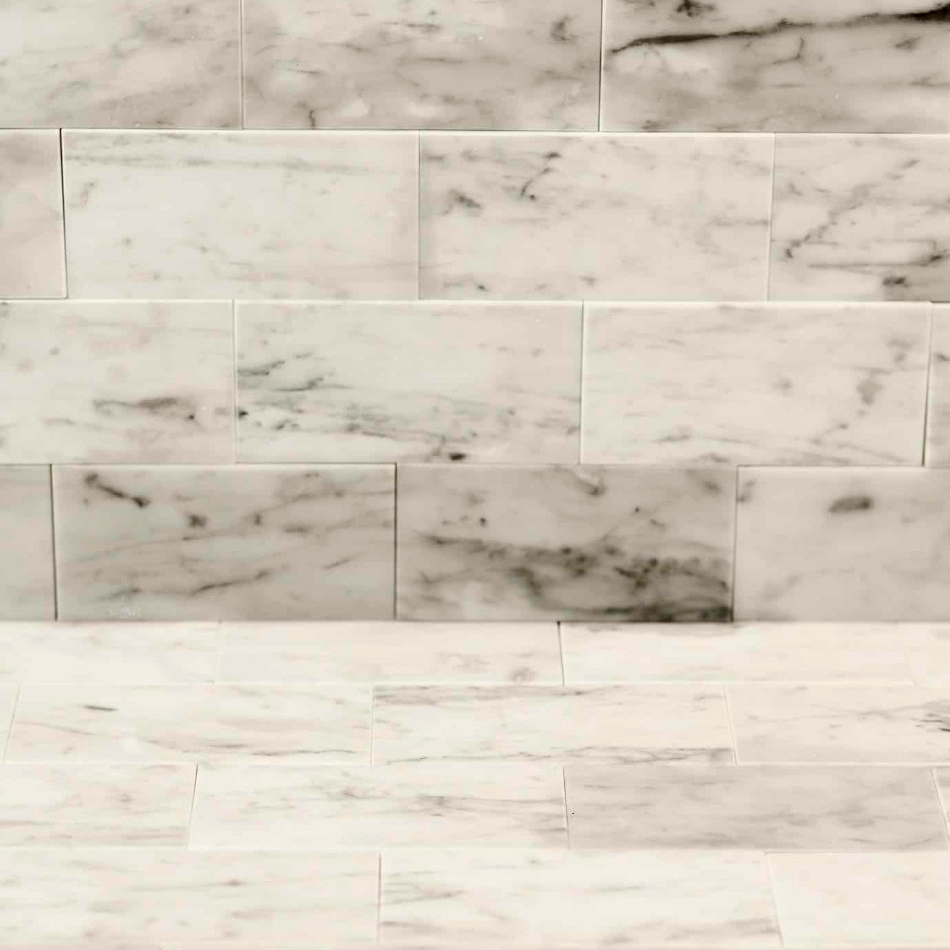 Bianco Carrara Honed Marble Metro Tiles