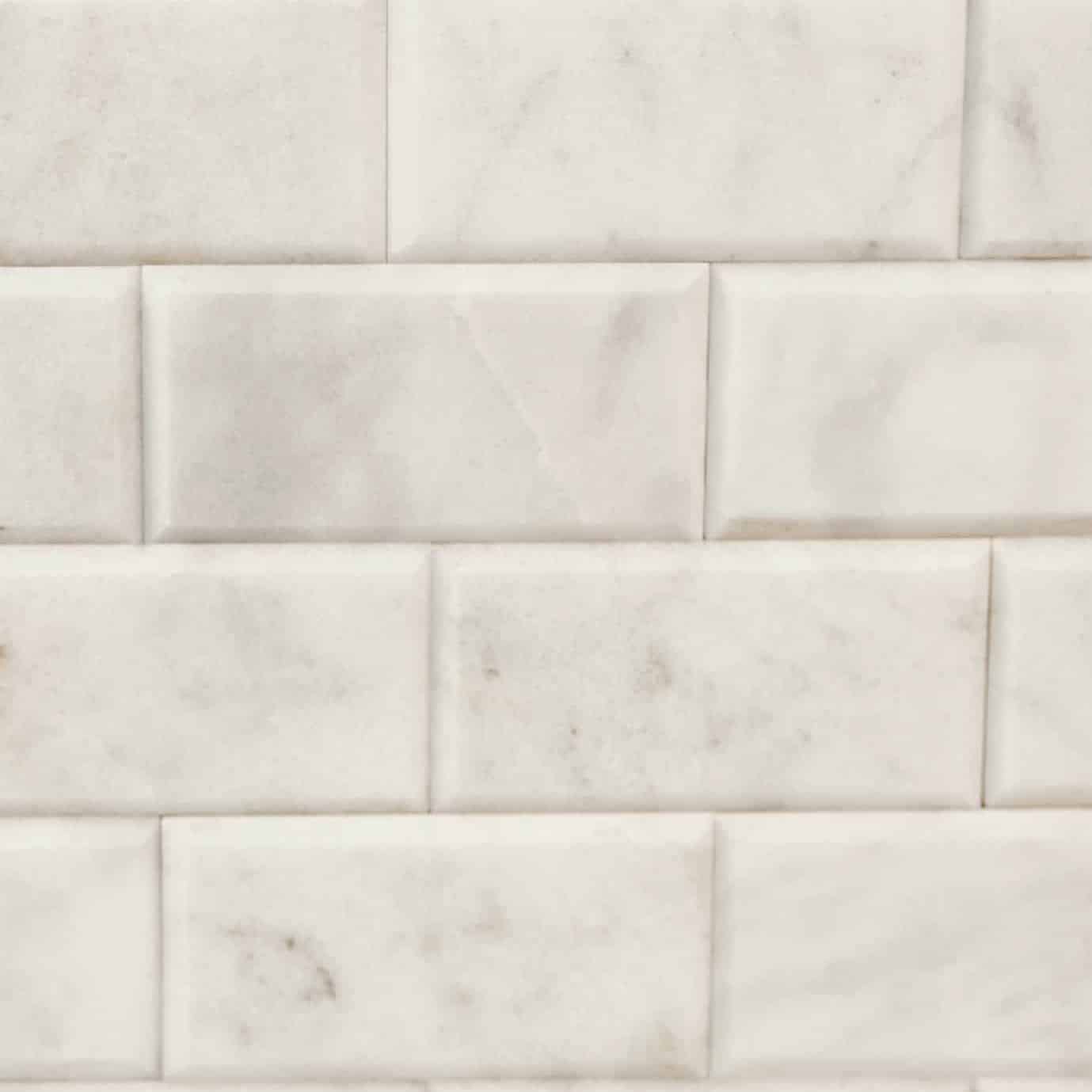 Calacatta White Honed Marble Metro Tiles