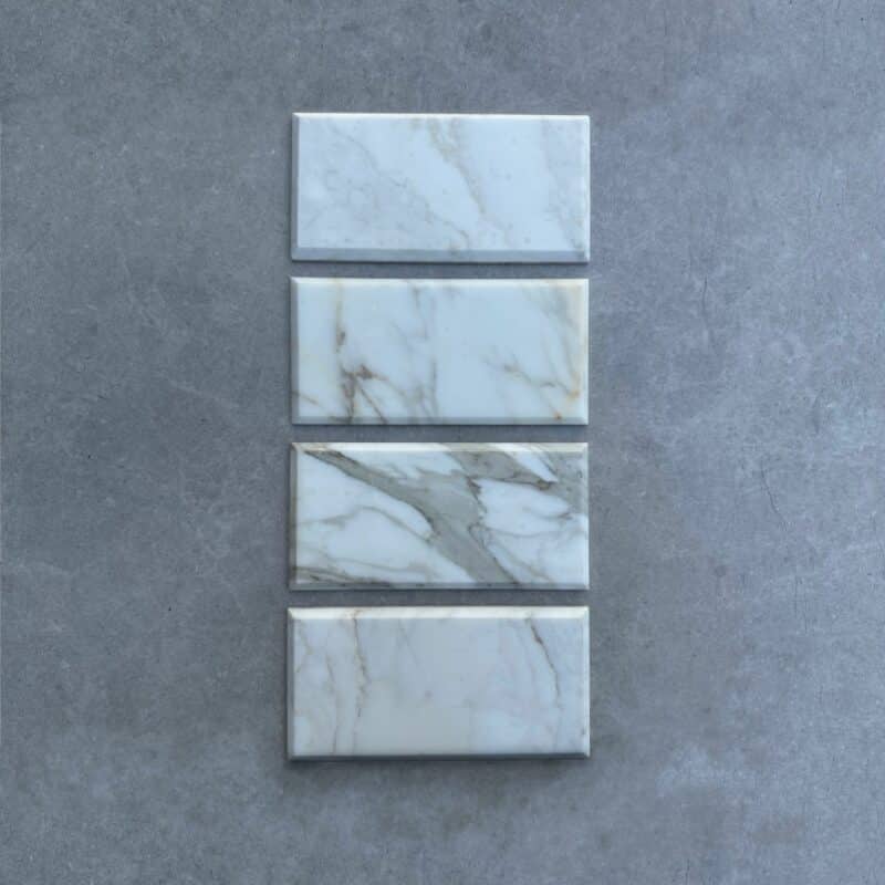 Italian Calacatta Oro Honed Marble Metro Tiles