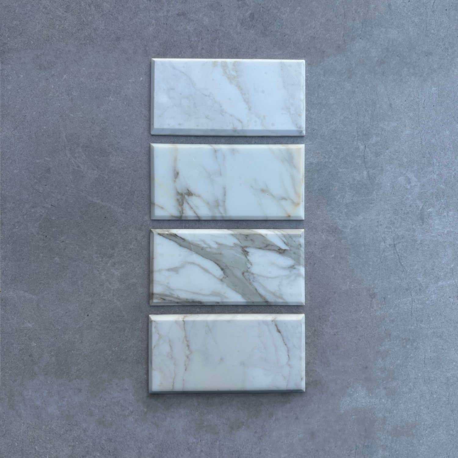 Italian Calacatta Oro Honed Marble Metro Tiles
