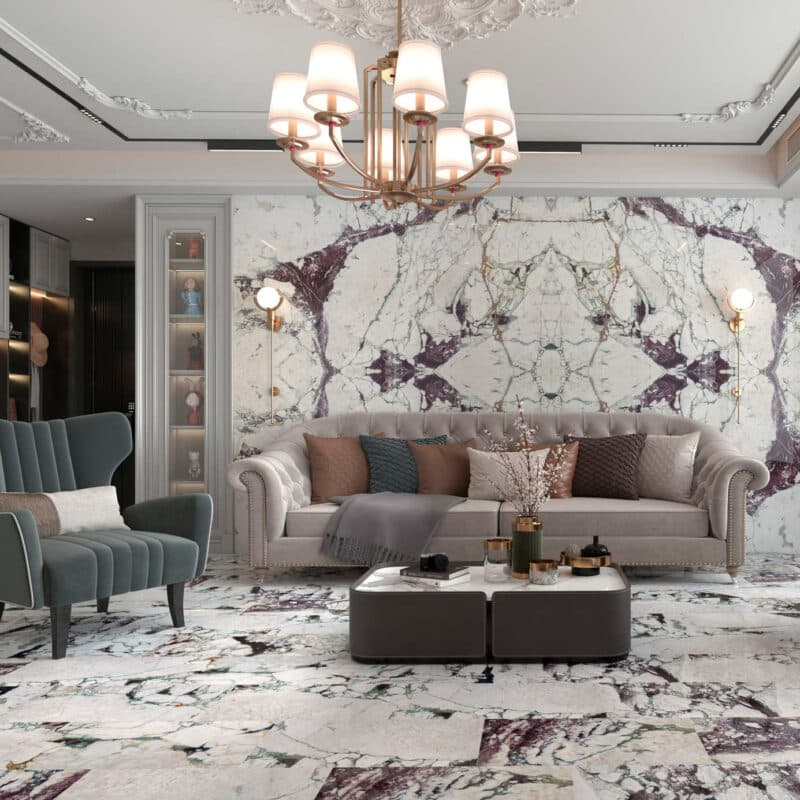 Arabescato Viola Polished Marble